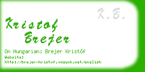 kristof brejer business card